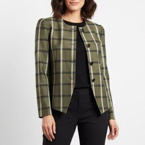 VINTAGE KASPER PREPPY PLAID BLAZER JACKET TARTAN CHECKERED GINGHAM SZ 6